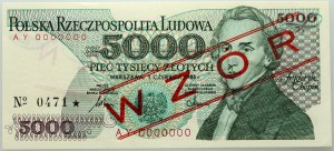 PRL, 5000 zloty 1.06.1986, MODEL, No. 0471, series AY