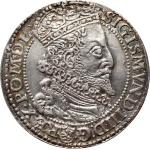 Sigismund III. Vasa, Sixpence 1596, Malbork, großer Kopf