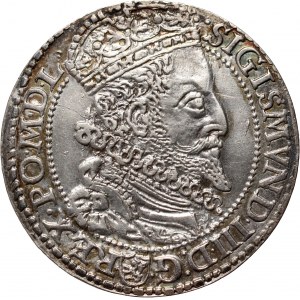 Zygmunt III Waza, szóstak 1596, Malbork, duża głowa