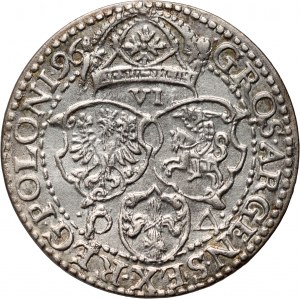 Zygmunt III Waza, szóstak 1596, Malbork, duża głowa