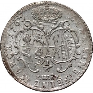 Auguste III, 1/6 thaler 1763 FWóF, Dresde