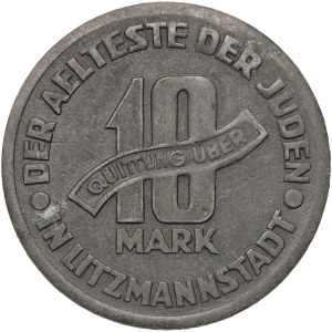 Lodžské ghetto, 10 značek 1943, hořčík, certifikát