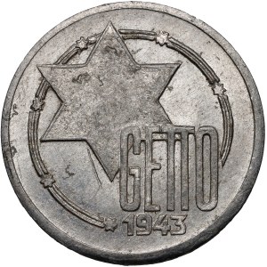 Lodžské ghetto, 10 značiek 1943, hliník, certifikát