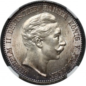 Germany, Prussia, Wilhelm II, 2 Mark 1908 A, Berlin