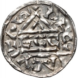 Allemagne, Bavière, Henri IV 1002-1009, denier, Ratisbonne, ECCO mince pie