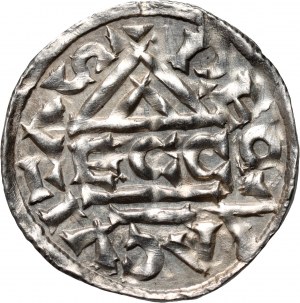Allemagne, Bavière, Henri IV 1002-1009, denier, Ratisbonne, ECCO mince pie