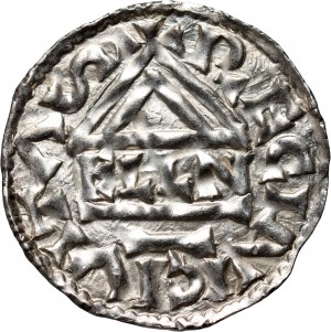 Germany, Bayern, Heinrich II der Zänker 985-995, Denar, Regensburg, mintmaster ELLN