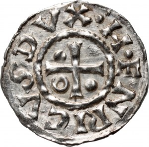 Germany, Bayern, Heinrich II der Zänker 985-995, Denar, Regensburg, mintmaster GVAL