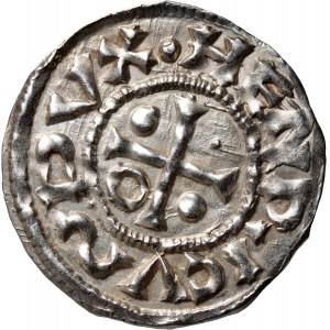 Allemagne, Bavière, Henri II le Querelleur 985-995, denier, Ratisbonne, ECCIO mince pie