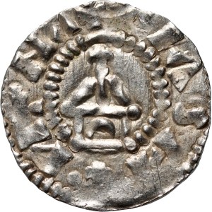 Německo, Švábsko, Otto III 983-1002, denár, Štrasburk
