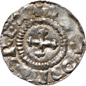 Německo, Švábsko, Otto III 983-1002, denár, Štrasburk