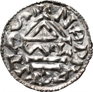 Germany, Bayern, Heinrich II der Zänker 985-995, Denar, Nabburg, mintmaster VVL