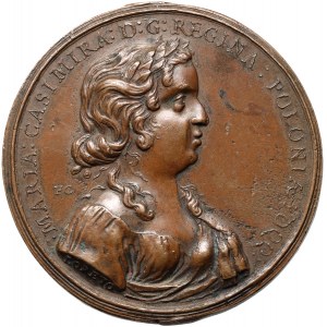 John III Sobieski, medal with images of the Queen of Poland, Maria Kazimiera, and her father, Henri de la Grange d'Arquine, Francesco Cesarino, Loreto 1699