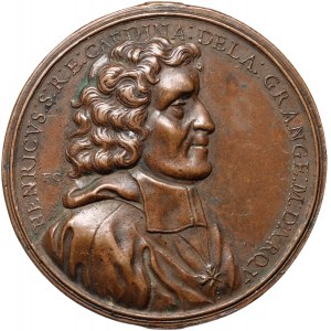 John III Sobieski, medal with images of the Queen of Poland, Maria Kazimiera, and her father, Henri de la Grange d'Arquine, Francesco Cesarino, Loreto 1699
