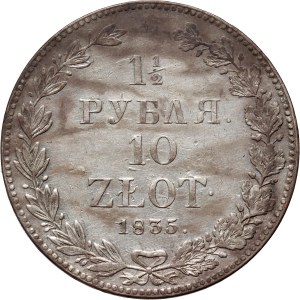 Partizione russa, Nicola I, 1 rublo e mezzo = 10 zloty 1835 НГ, San Pietroburgo