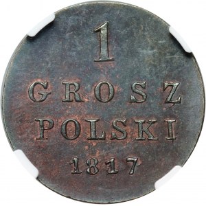 Kongress Königreich, Alexander I., Polnischer Pfennig 1817 IB, Warschau, Nowe Bicie