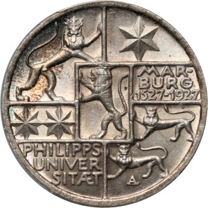 Německo, Výmarská republika, 3 značky 1927 A, Berlín, Marburg