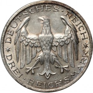 Germania, Repubblica di Weimar, 3 marchi 1927 A, Berlino, Marburg