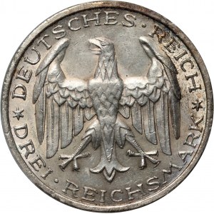 Allemagne, République de Weimar, 3 marques 1927 A, Berlin, Marburg