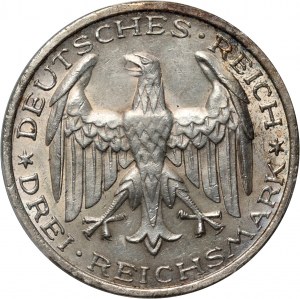 Germany, Weimar Republic, 3 Mark 1927 A, Berlin, Marburg