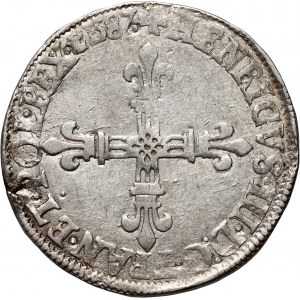 Henrich III. z Valois, 1/4 ecu 1587 C, Saint-Lô