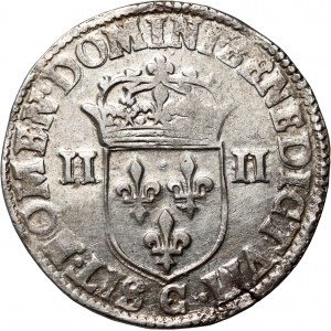 Henry III of Valois, 1/4 ecu 1587 C, Saint-Lô
