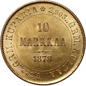 Finlande, Alexandre II, 10 marques 1878 S, Helsinki