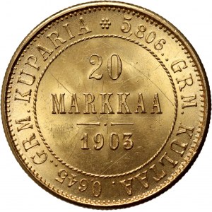 Finnland, Nikolaus II., 20 Mark 1903 L, Helsinki