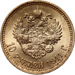 Rusko, Mikuláš II., 10 rublů 1911 (ЭБ), Petrohrad