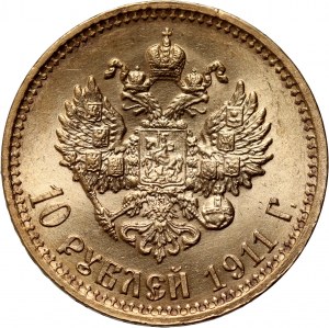 Russia, Nicola II, 10 rubli 1911 (ЭБ), San Pietroburgo