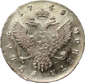 Rusko, Alžběta I., rubl 1748 СПБ, Petrohrad