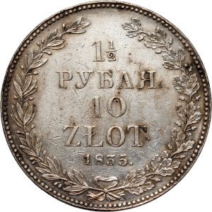 Ruské dělení, Mikuláš I., 1 1/2 rublu = 10 zlotých 1835 НГ, Petrohrad