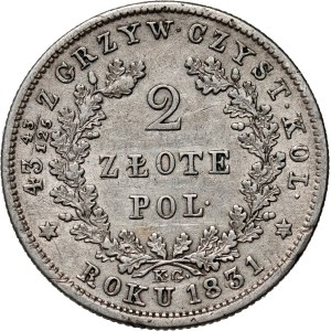 Insurrection de novembre, 2 zlotys 1831 KG, Varsovie