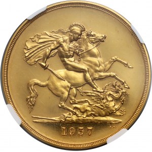 Großbritannien, George VI, £5 1937, Spiegelmarke (Proof)