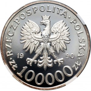 Tretia republika, 100000 zlotých 1990, Solidarita, Typ D