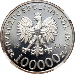 III RP, 100000 złotych 1990, Solidarność, Typ D