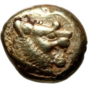 Řecko, Lýdie, období od Alyattes do Croesus 610-546 př. n. l., EL trite - 1/3 statera, Sardy, hlava lva