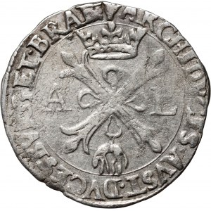 Belgicko, Brabantsko, Albert VII, Isabella Clara Eugenia 1598-1621, pravý (strieborný pravý) bez dátumu