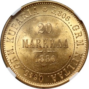 Finlande, Alexander II, 20 marques 1880 S, Helsinki