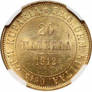 Finland, Nicholas II, 20 Markkaa 1912 S, Helsinki