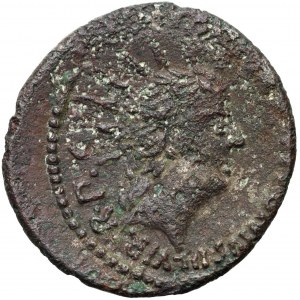 Rímska republika, Markus Antonius 42 pred Kr., denár, suberatus, poľná mincovňa