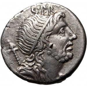 Repubblica romana, Cn. Lentulo 76-75 a.C., denario