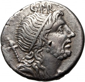République romaine, Cn. Lentulus 76-75 av. J.-C., denarius