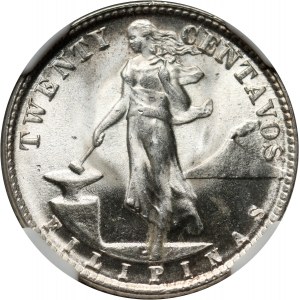 Filipiny, 20 centów 1945 D, Denver