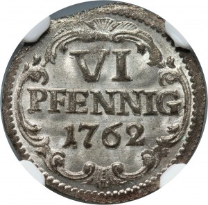 August III, 6 fenig 1762, Drážďany