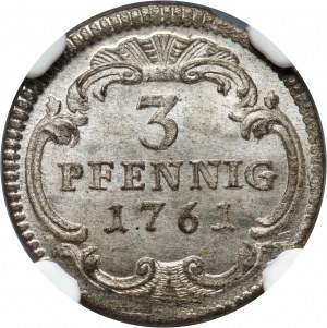 Germany, Saxony, Frederick Augustus II, 3 Pfennigs (Dreier) 1761