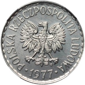 PRL, 1 złoty 1977, Prooflike