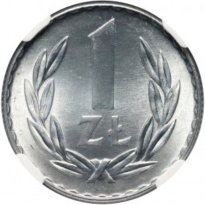 People's Republic of Poland, 1 zloty 1975, without mint mark