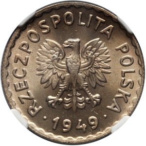 PRL, 1 zloty 1949, rame-nichel