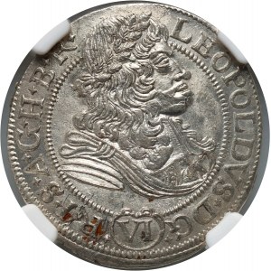 Slesia sotto il dominio austriaco, Leopoldo I, 6 krajcars 1679 SHS, Wrocław